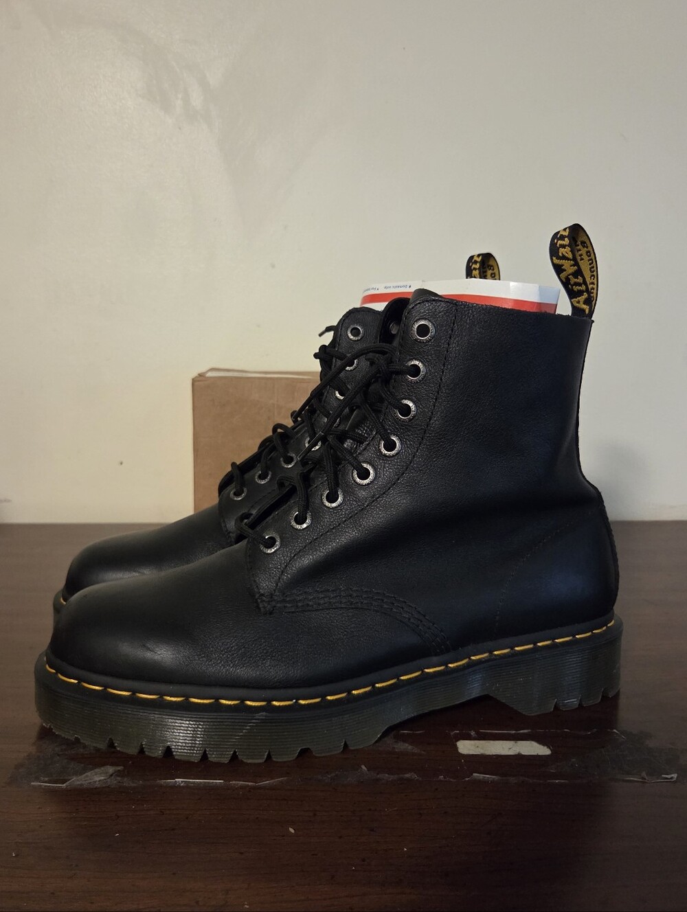 Dr Martens 1460 Pascal Bex Boots Black Leather Mens Size 13 US 12 UK EUC